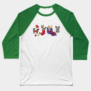 Green Christmas Chihuahuas - Smooth coat chihuahuas - Christmas Chihuahua Tee Baseball T-Shirt